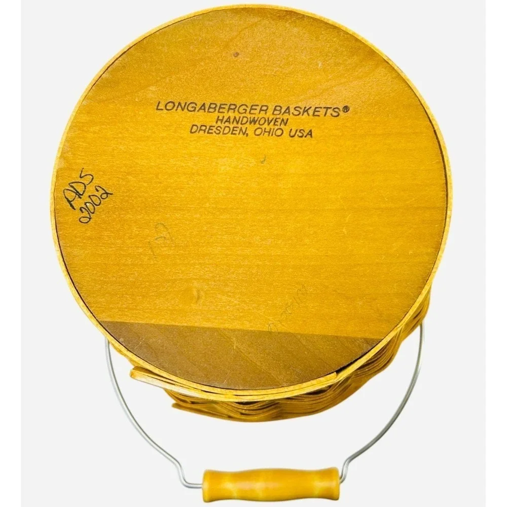 Longaberger AUTUMN PAIL Basket Protector Lid Tie-On & Falling Leaves Liner 2002